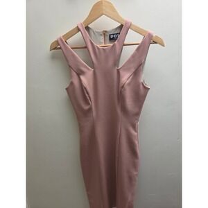 Posh Couture Womens Pink Cutout Neck Bodycon Sheath Dress Size XS Gold Zipper